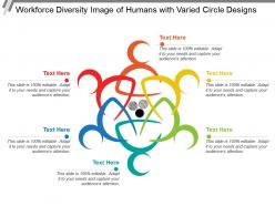 Workforce diversity image of humans with varied circle designs