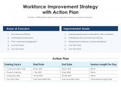 Workforce improvement strategy with action plan