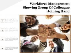 Workforce Management Showing Group Of Colleague Joining Hand