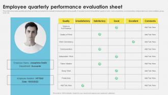 Workforce Management Techniques Employee Quarterly Performance Evaluation Sheet