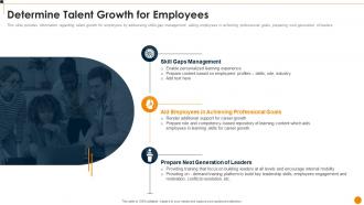 Workforce Training Playbook Determine Talent Growth For Employees