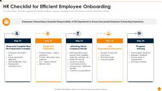 Workforce Training Playbook HR Checklist For Efficient Employee Onboarding