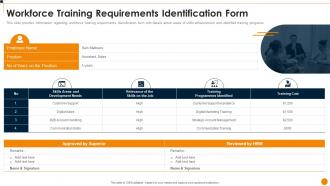 Workforce Training Playbook Workforce Training Requirements Identification Form