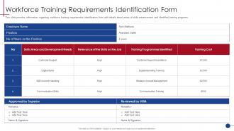 Workforce Training Requirements Identification Form Human Resource Training Playbook