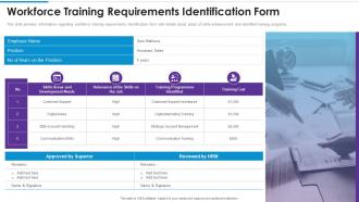 Workforce training requirements identification form training playbook template