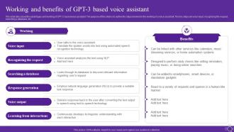 Working And Benefits Of Gpt 3 Based Voice Assistant Open Ai Language Model It