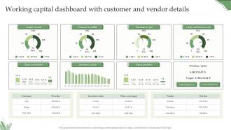 Working Capital Dashboard With Customer And Vendor Details