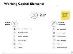 Working Capital Elements Marketable Securities Notes Ppt Powerpoint Presentation Deck