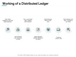Working of a distributed ledger transactions marketing ppt powerpoint presentation gallery slides