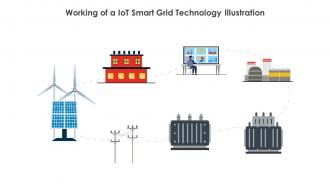 Working Of A IoT Smart Grid Technology Illustration