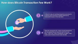 Working Of Bitcoin Transaction Fee Training Ppt