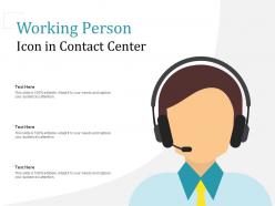 Working Person Icon In Contact Center