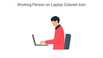 Working Person On Laptop Colored Icon In Powerpoint Pptx Png And Editable Eps Format