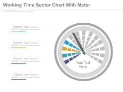 Working time sector chart with meter powerpoint slides