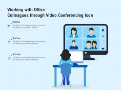Working with office colleagues through video conferencing icon