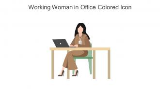 Working Woman In Office Colored Icon In Powerpoint Pptx Png And Editable Eps Format