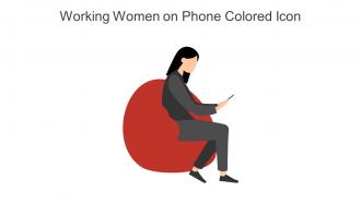 Working Women On Phone Colored Icon In Powerpoint Pptx Png And Editable Eps Format