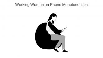 Working Women On Phone Monotone Icon In Powerpoint Pptx Png And Editable Eps Format