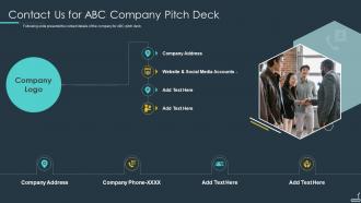 Workout App Startup Investor Presentation Contact Us For Abc Company Pitch Deck