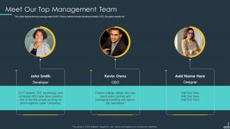Workout App Startup Investor Presentation Meet Our Top Management Team