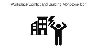 Workplace Conflict And Building Monotone Icon In Powerpoint Pptx Png And Editable Eps Format