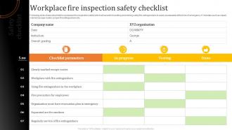 Workplace Fire Inspection Safety Checklist
