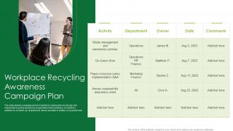 Workplace Recycling Awareness Campaign Plan