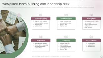 Workplace Team Building And Leadership Skills