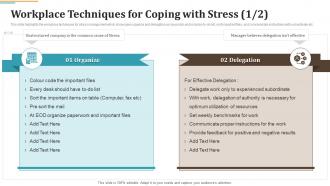 Workplace Techniques For Coping Occupational Stress Management Strategies