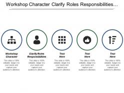Workshop character clarify roles responsibilities understand logistics create team