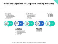Workshop objectives for corporate training workshop ppt powerpoint presentation ideas