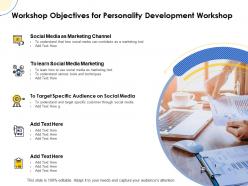 Workshop objectives for personality development workshop ppt powerpoint sample