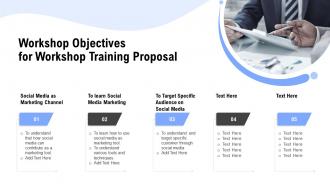 Workshop objectives for workshop training proposal ppt powerpoint presentation icon