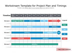 Workstream template for project plan and timings
