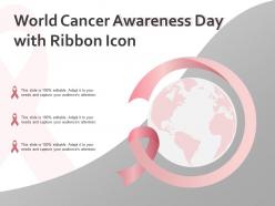 World cancer awareness day with ribbon icon