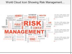 World cloud icon showing risk management and financial strategies