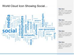 World cloud icon showing social media and networking