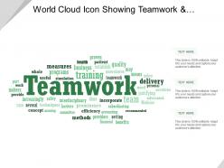 World cloud icon showing teamwork and business programs