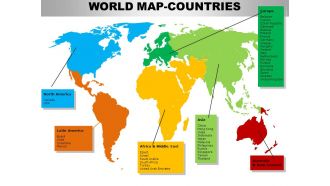 World continents powerpoint maps
