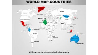 World continents powerpoint maps