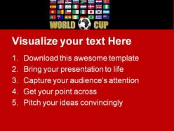 World cup south africa flag sports powerpoint templates and powerpoint backgrounds 0811
