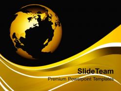 World globe on brown background powerpoint templates ppt themes and graphics 0213