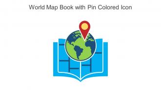 World Map Book With Pin Colored Icon In Powerpoint Pptx Png And Editable Eps Format