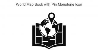 World Map Book With Pin Monotone Icon In Powerpoint Pptx Png And Editable Eps Format