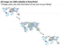 World map captions powerpoint template slide