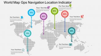 World map gps navigation location indicator flat powerpoint design