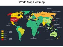 World map heatmap