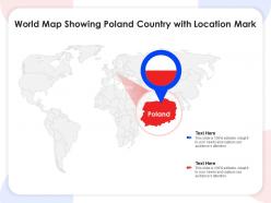 World map showing poland country with location mark