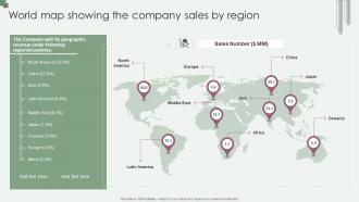 World Map Showing The Company Sales By Region