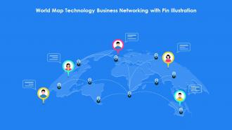 World Map Technology Business Networking With Pin Illustration